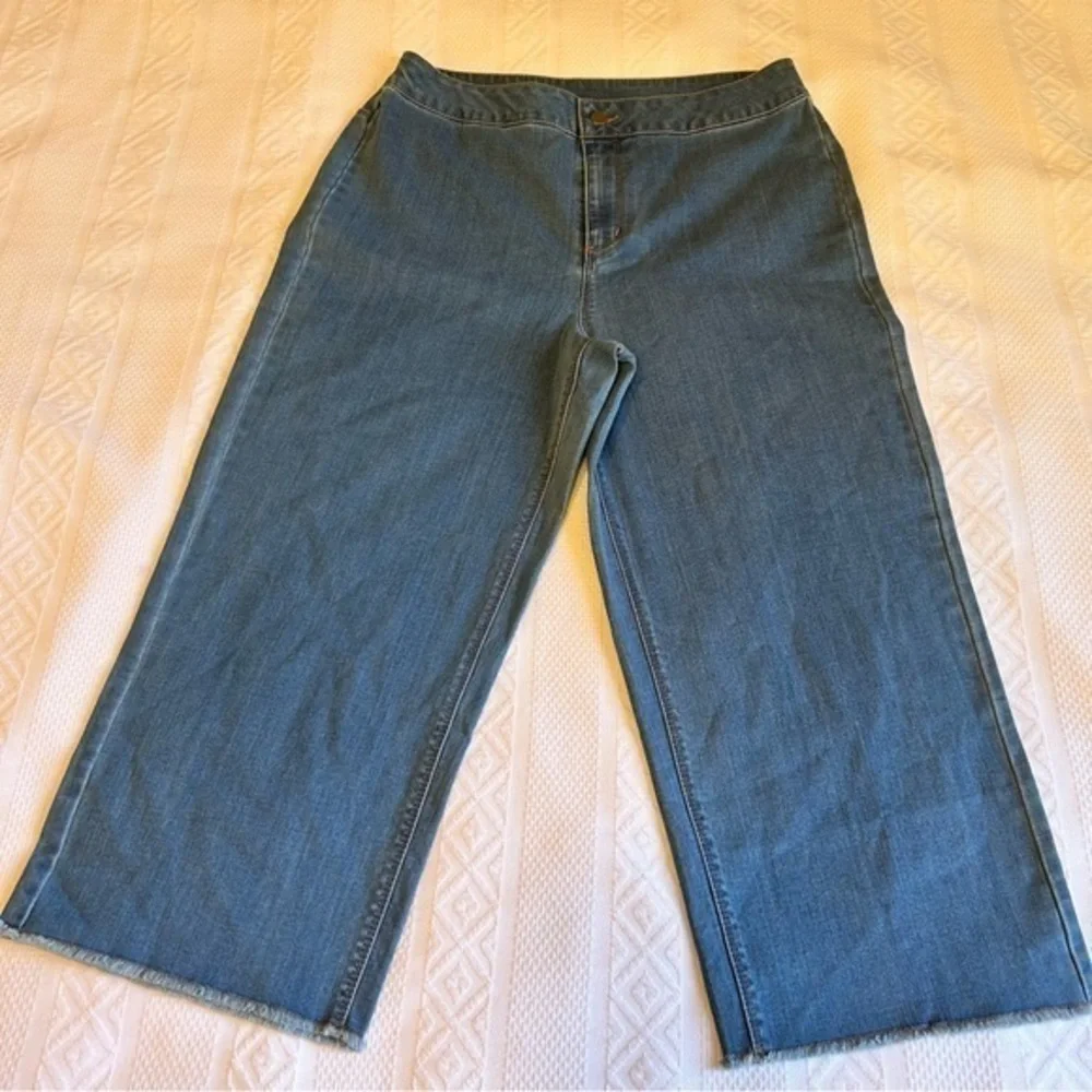 NWOT Joan Rivers QVC‎ Wide Leg Capri Blue Jean Pants Size 8 - Picture 3 of 5